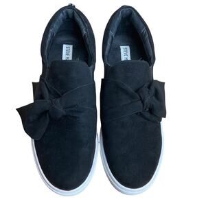 Steve Madden Frilie Platform Bow Sneakers Sz 9.5 Black White